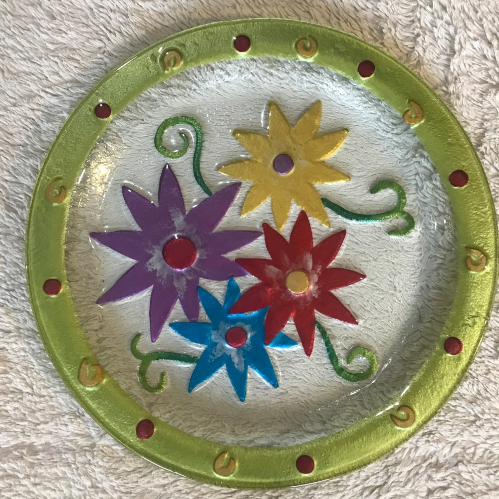 Pfaltzgraff Garden Bouquet Round Glass Platter